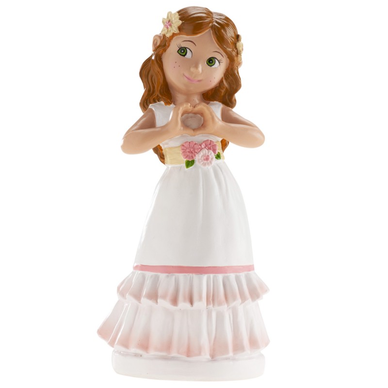 Figure gâteau fille communion betty avec coeur mains