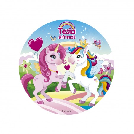 Disque comestible de gâteau de licorne