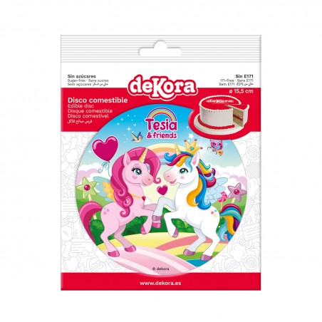 Disque comestible de gâteau de licorne