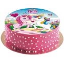 Disque comestible de gâteau de licorne
