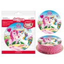Disque comestible de gâteau de licorne