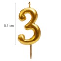 Bougie d anniversaire numéro 3 en or