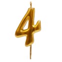 Bougie d'anniversaire en couleur or du numéro 4