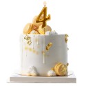 Bougie d'anniversaire en couleur or du numéro 4