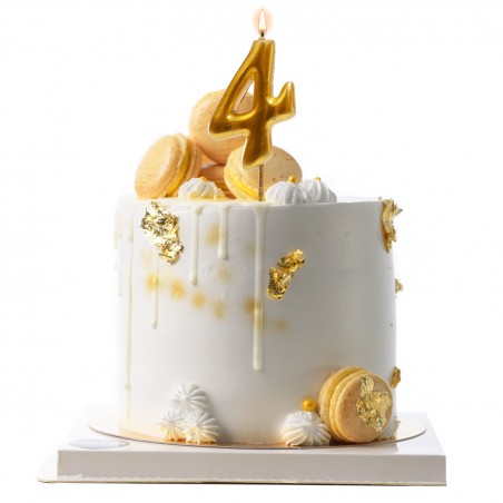 Bougie d'anniversaire en couleur or du numéro 4