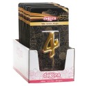 Bougie d'anniversaire en couleur or du numéro 4