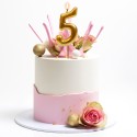 Bougie d'anniversaire de couleur or du numéro 5