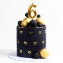 Bougie d'anniversaire en couleur or du numéro 6