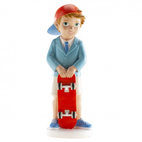 Figurine de Communion Boy Cake avec Cap et Scooter
