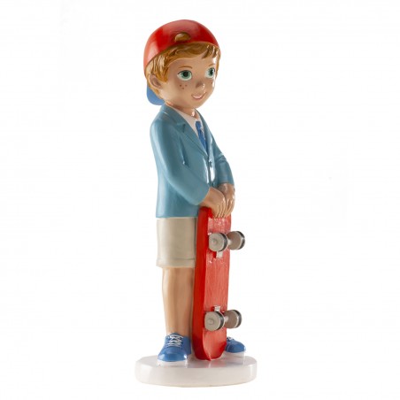 Figurine de communion boy cake avec cap et scooter