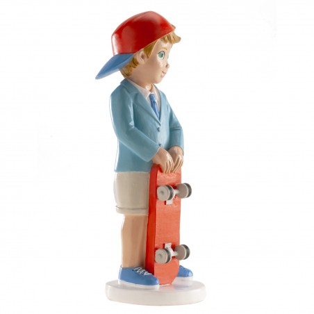 Figurine de communion boy cake avec cap et scooter