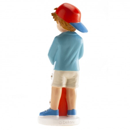 Figurine de communion boy cake avec cap et scooter