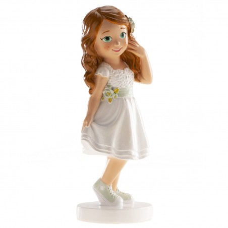 Figure de gâteau communion fille ana avec costume court