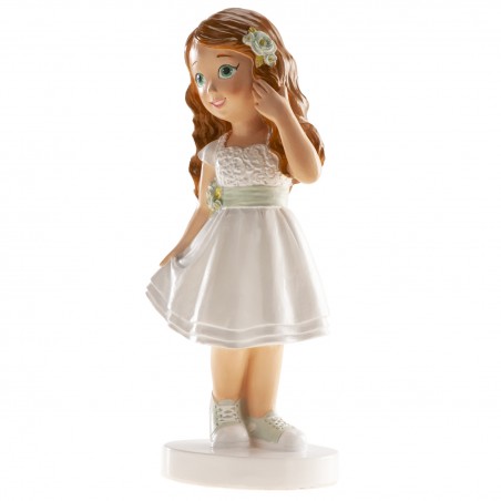 Figure de gâteau communion fille ana avec costume court