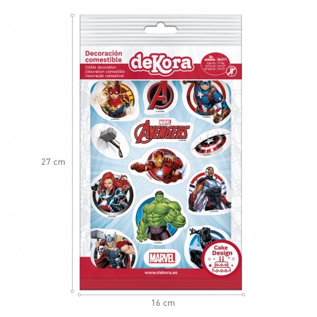 Décoration comestible pour gâteaux et cupcakes à découper avengers