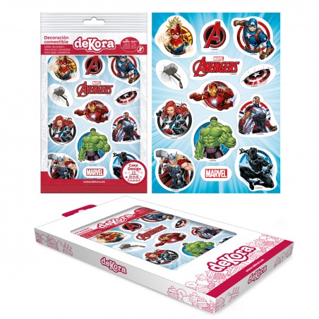 Décoration comestible pour gâteaux et cupcakes à découper avengers