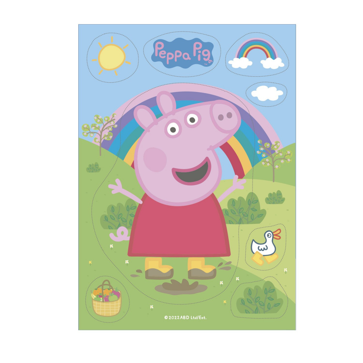 Wafer cake silhouette avec peppa pig design