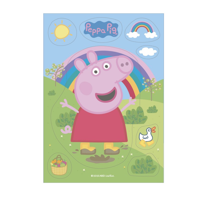 Wafer cake silhouette avec peppa pig design