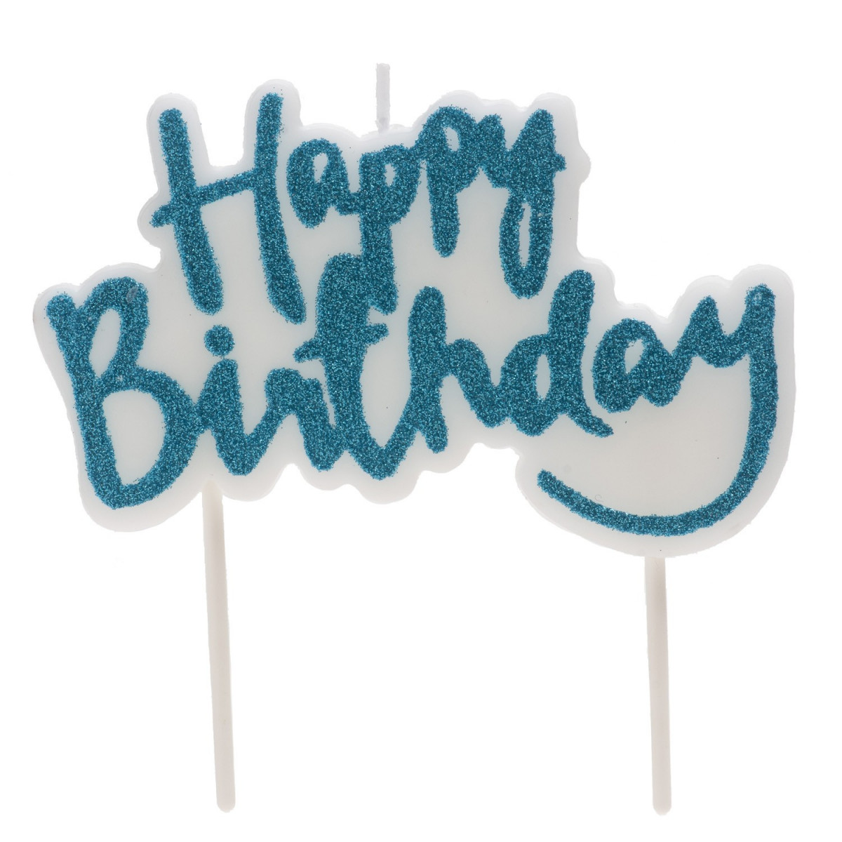 Bougie d anniversaire joyeux anniversaire de couleur bleue