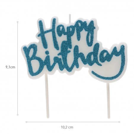 Bougie d anniversaire joyeux anniversaire de couleur bleue