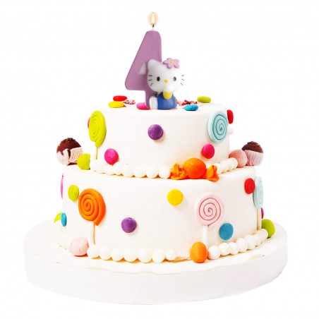 Bougie de gâteau d anniversaire 4e hello kitty design