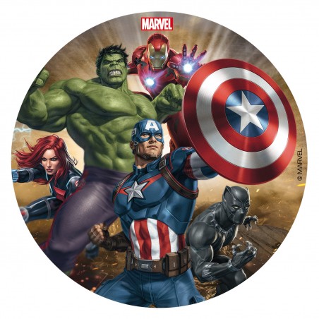 Gaufre comestible pour la décoration de gâteaux modèle Avengers