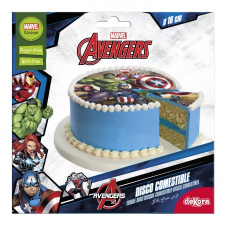 Gaufre comestible pour la décoration de gâteaux modèle Avengers