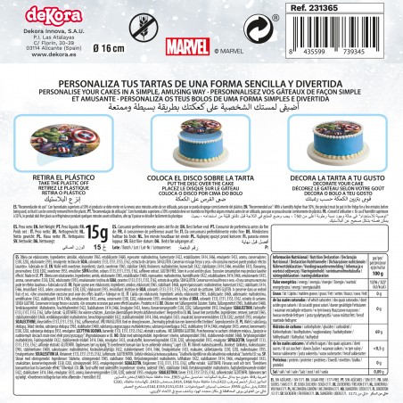 Gaufre comestible pour la décoration de gâteaux modèle Avengers