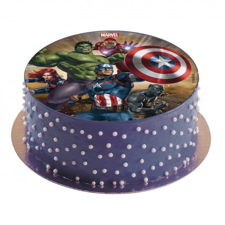 Gaufre comestible pour la décoration de gâteaux modèle Avengers
