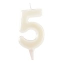 Bougie fluorescente d'anniversaire du numéro 5