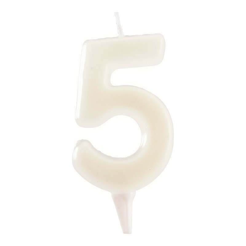 Bougie fluorescente d'anniversaire du numéro 5