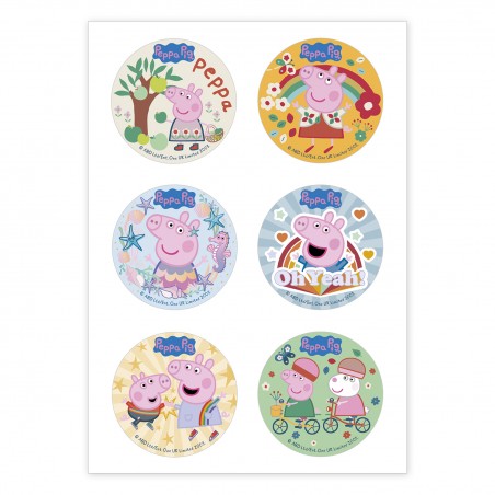 Disques à cupcakes comestibles avec modèle peppa pig
