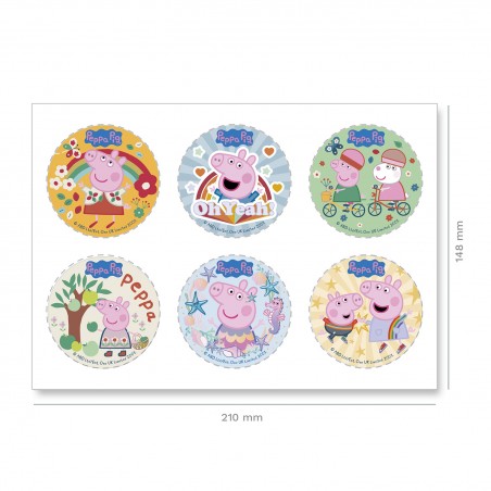 Disques à cupcakes comestibles avec modèle peppa pig