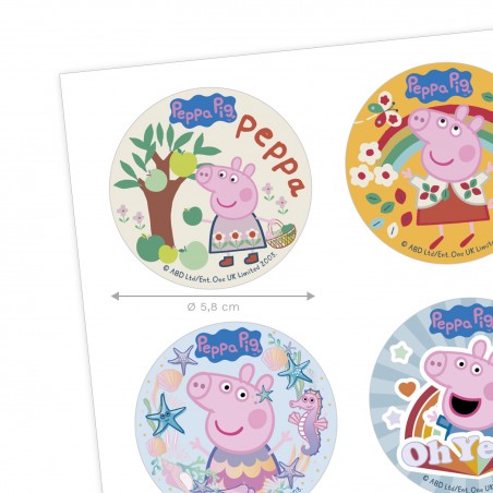 Disques à cupcakes comestibles avec modèle peppa pig