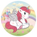 Feuille de gaufrette pour gâteaux avec motif licorne