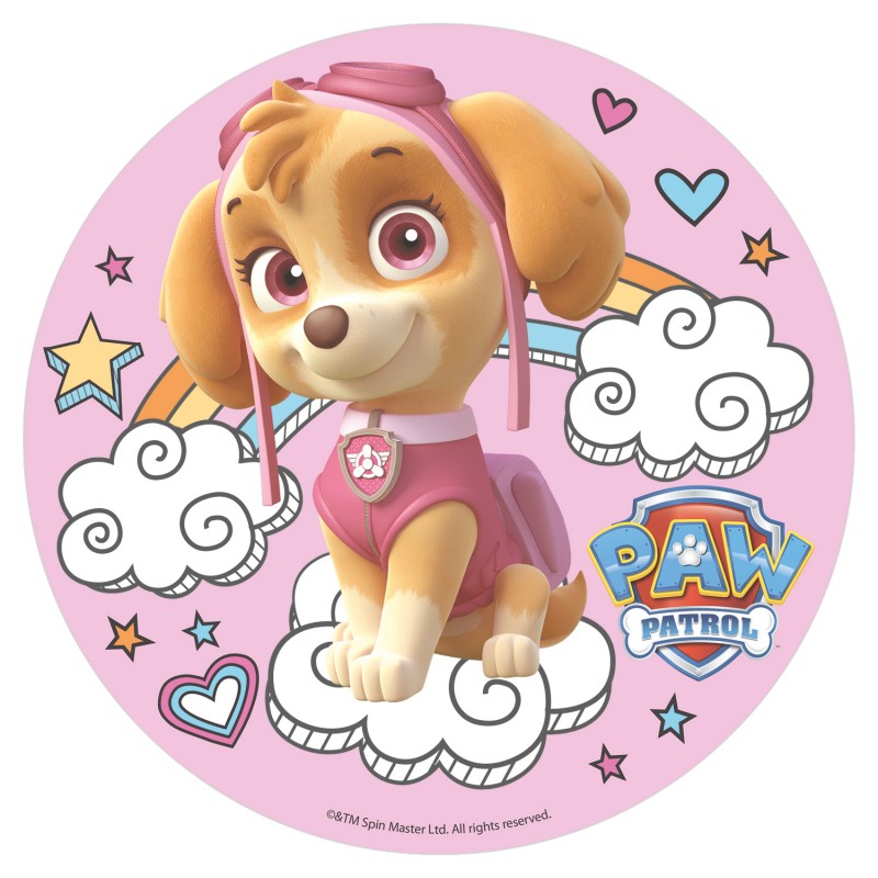 Paw patrol skype design gâteau décoration gaufrette