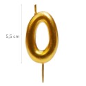 Bougie d'anniversaire en couleur or du chiffre 0