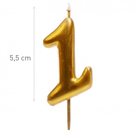 Bougie numéro 1 dorée Élégance et éclat pour votre célébration