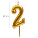 Bougie numéro 2 dorée Brillance et élégance pour votre gâteau