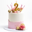 Bougie numéro 2 dorée Brillance et élégance pour votre gâteau