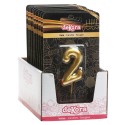 Bougie numéro 2 dorée Brillance et élégance pour votre gâteau