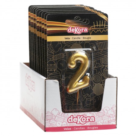 Bougie numéro 2 dorée Brillance et élégance pour votre gâteau