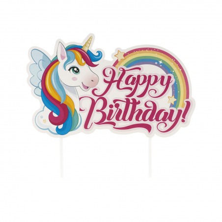 Topper licorne pour décoration de gâteau d'anniversaire
