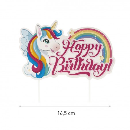 Topper licorne pour décoration de gâteau d'anniversaire