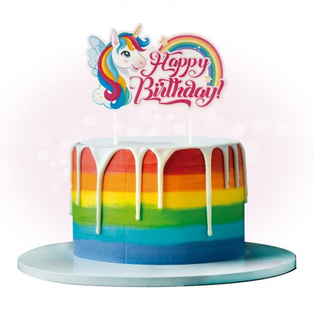 Topper licorne pour décoration de gâteau d'anniversaire