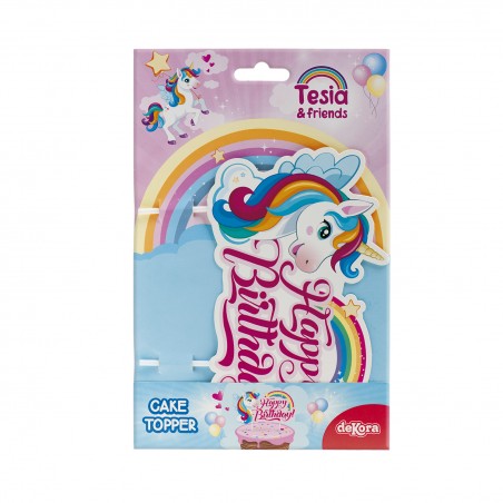 Topper licorne pour décoration de gâteau d'anniversaire