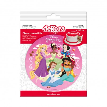 Gaufre comestible pour décoration de gâteau avec design des princesses