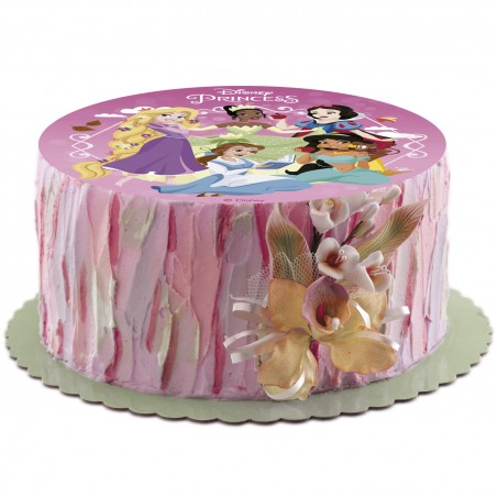 Gaufre comestible pour décoration de gâteau avec design des princesses