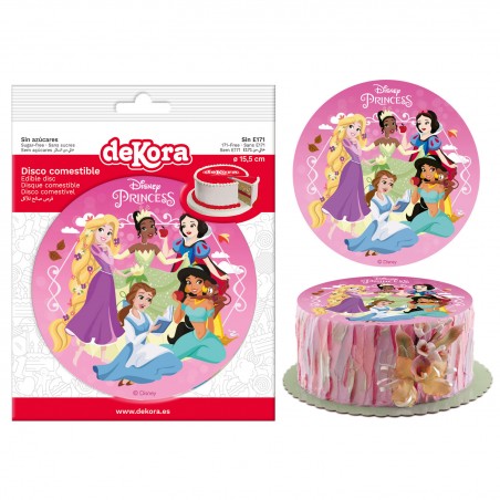 Gaufre comestible pour décoration de gâteau avec design des princesses