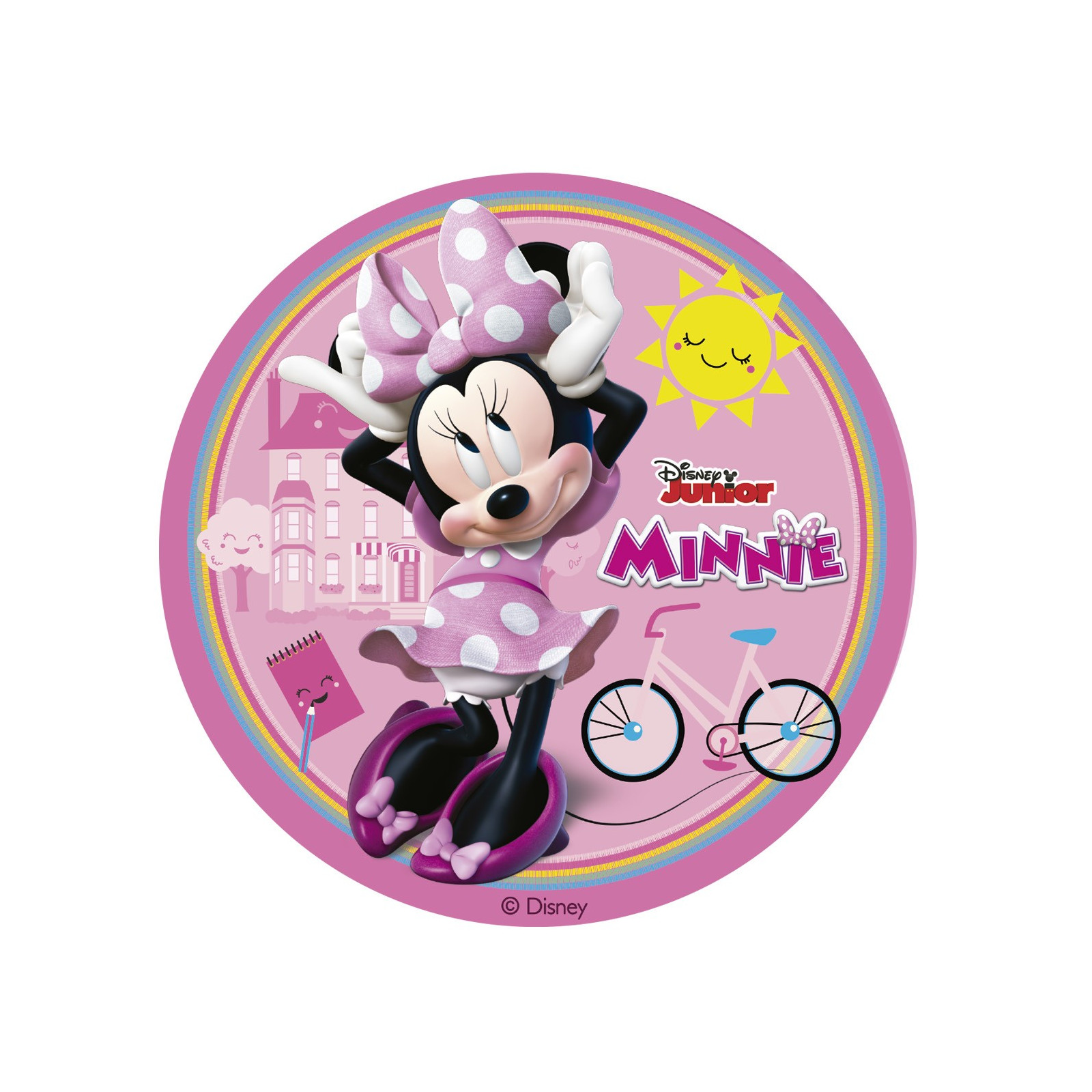 Gaufre comestible pour décoration de gâteau avec un design de Minnie